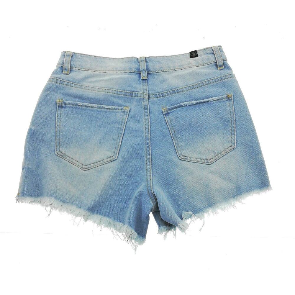 Elevate Blue Frayed Hem Jean Shorts - Women's Size 5/27 - Chic Summer Stylish - Picture 5 of 5